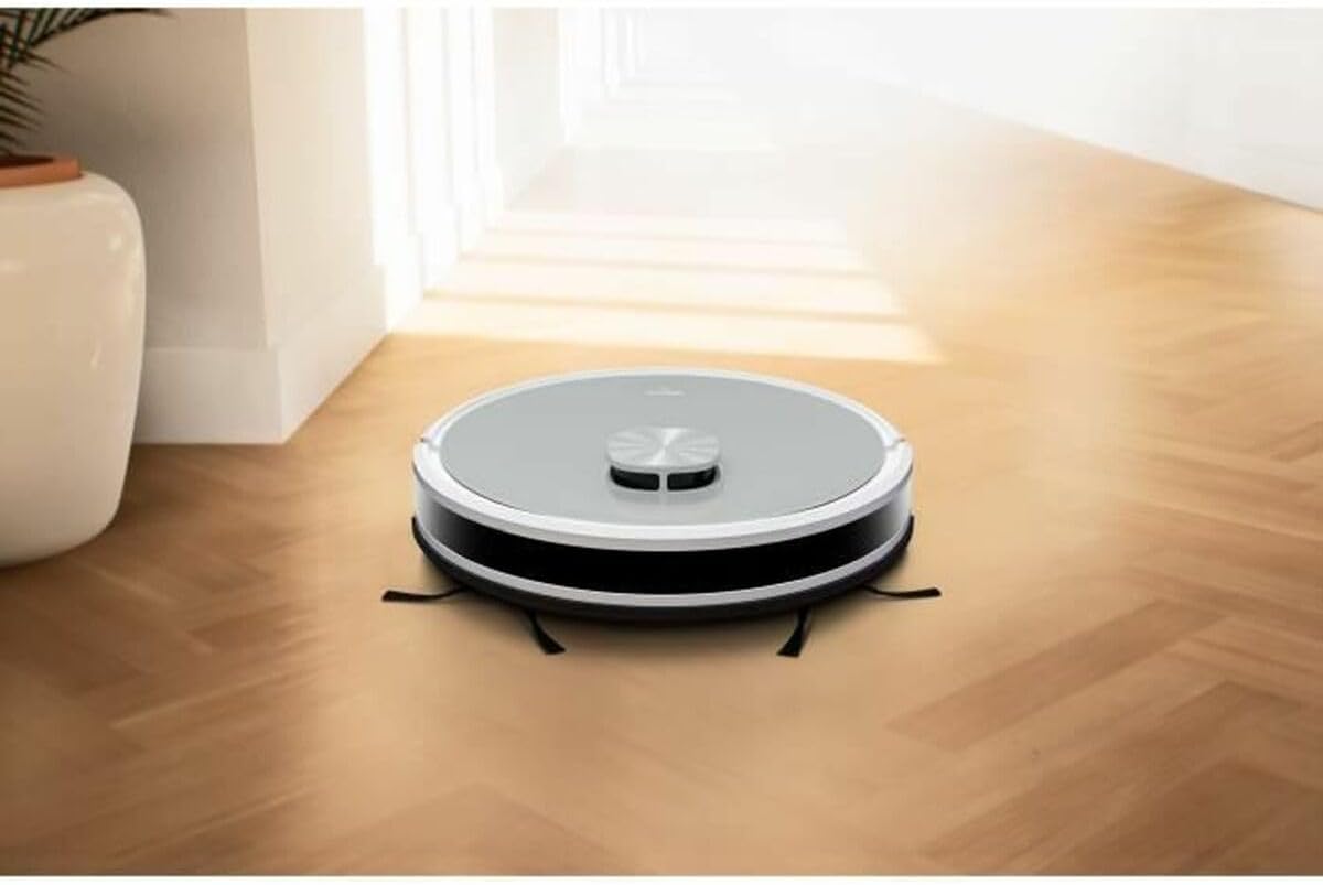 MEDION Saugroboter mit Absaugstation und Wischfunktion X21 SW (Lasernavigation, Starke 3000Pa Saugkraft, 2in1 Roboterstaubsauger, präzise Kartenerstellung, Go & No Go Bereiche, mehrere Etagen)