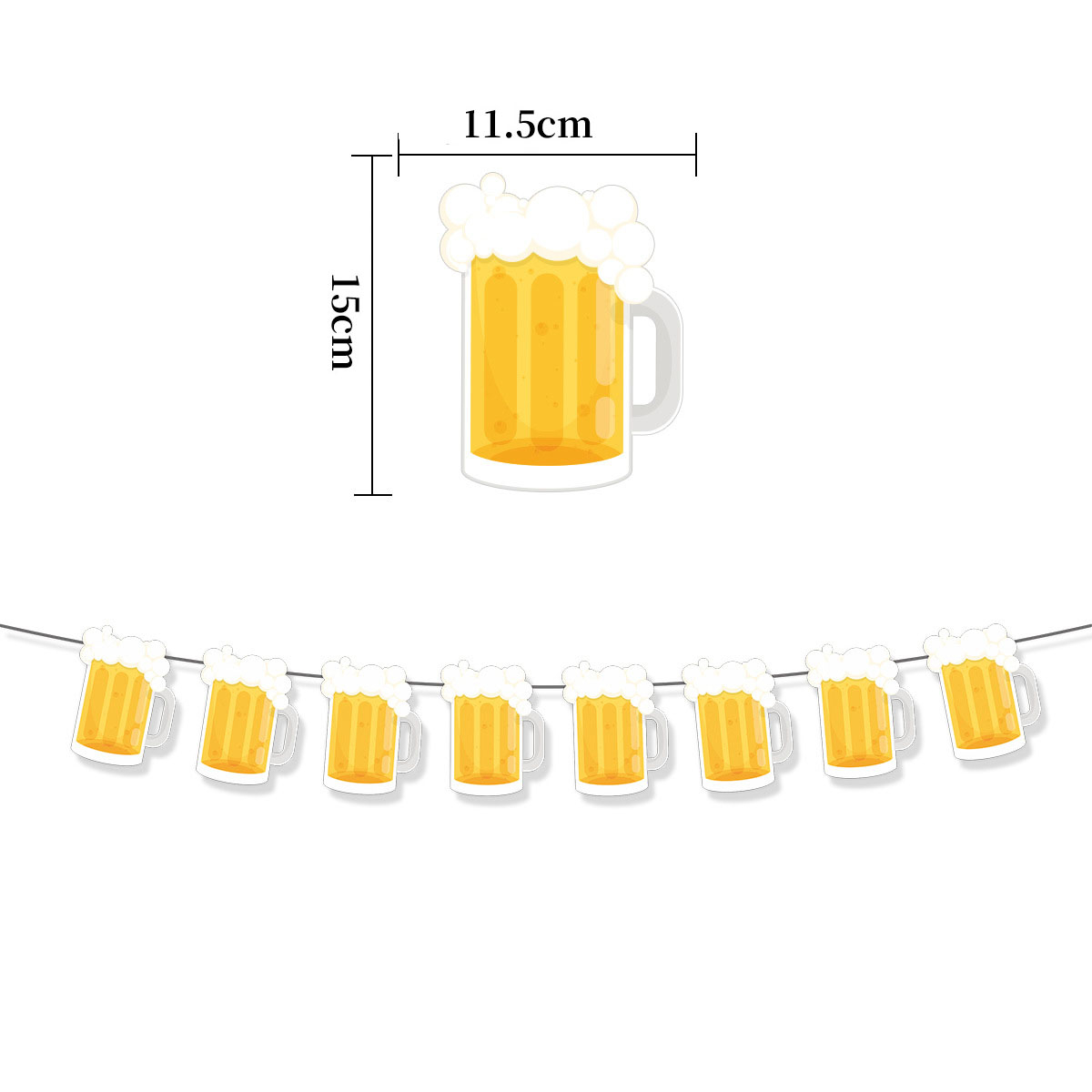 (5m) Oktoberfest Bier Girlande Party Dekoration Bierfest Accessoire Banner - Bierkrug