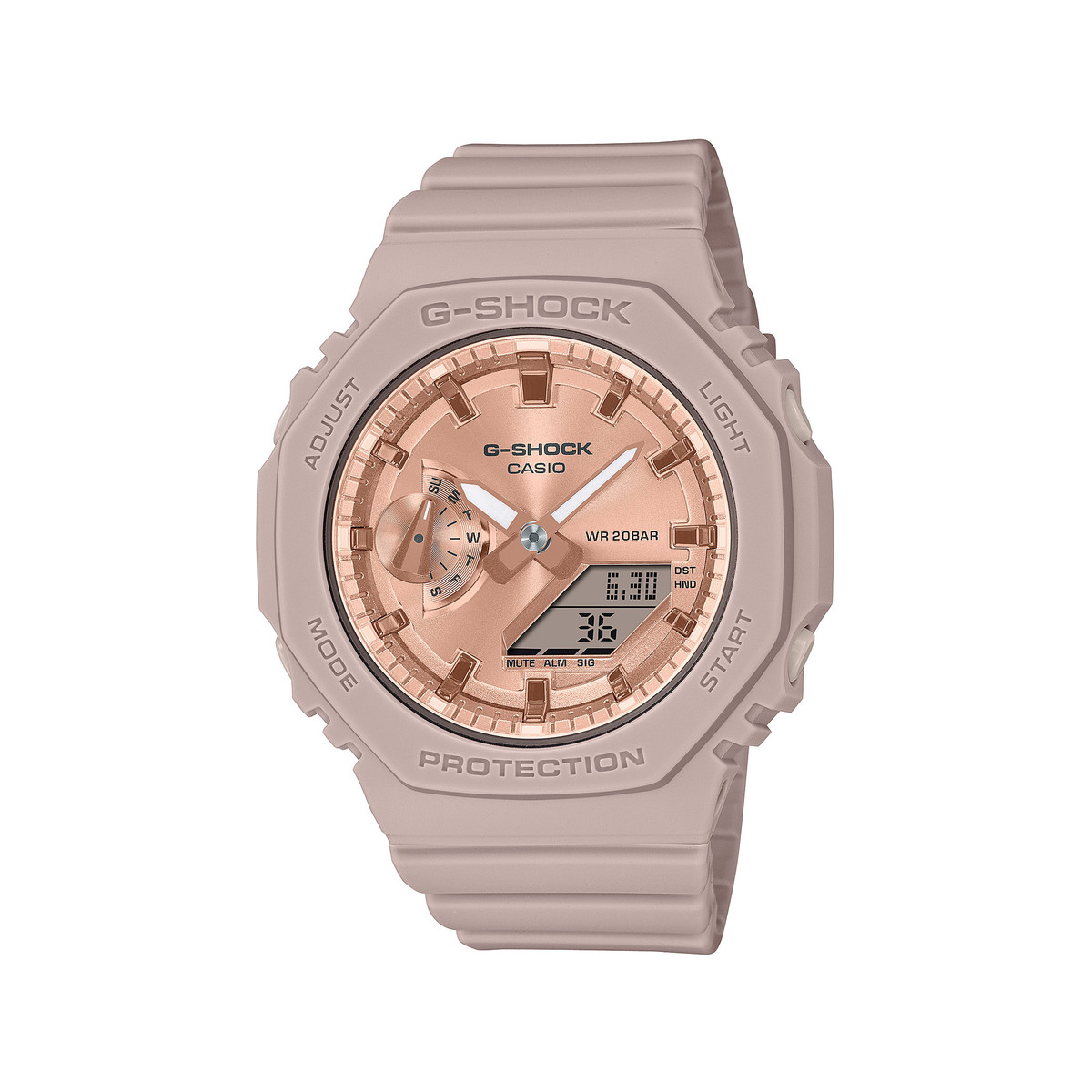 Montre CASIO G-SHOCK femme bracelet résine rose pale