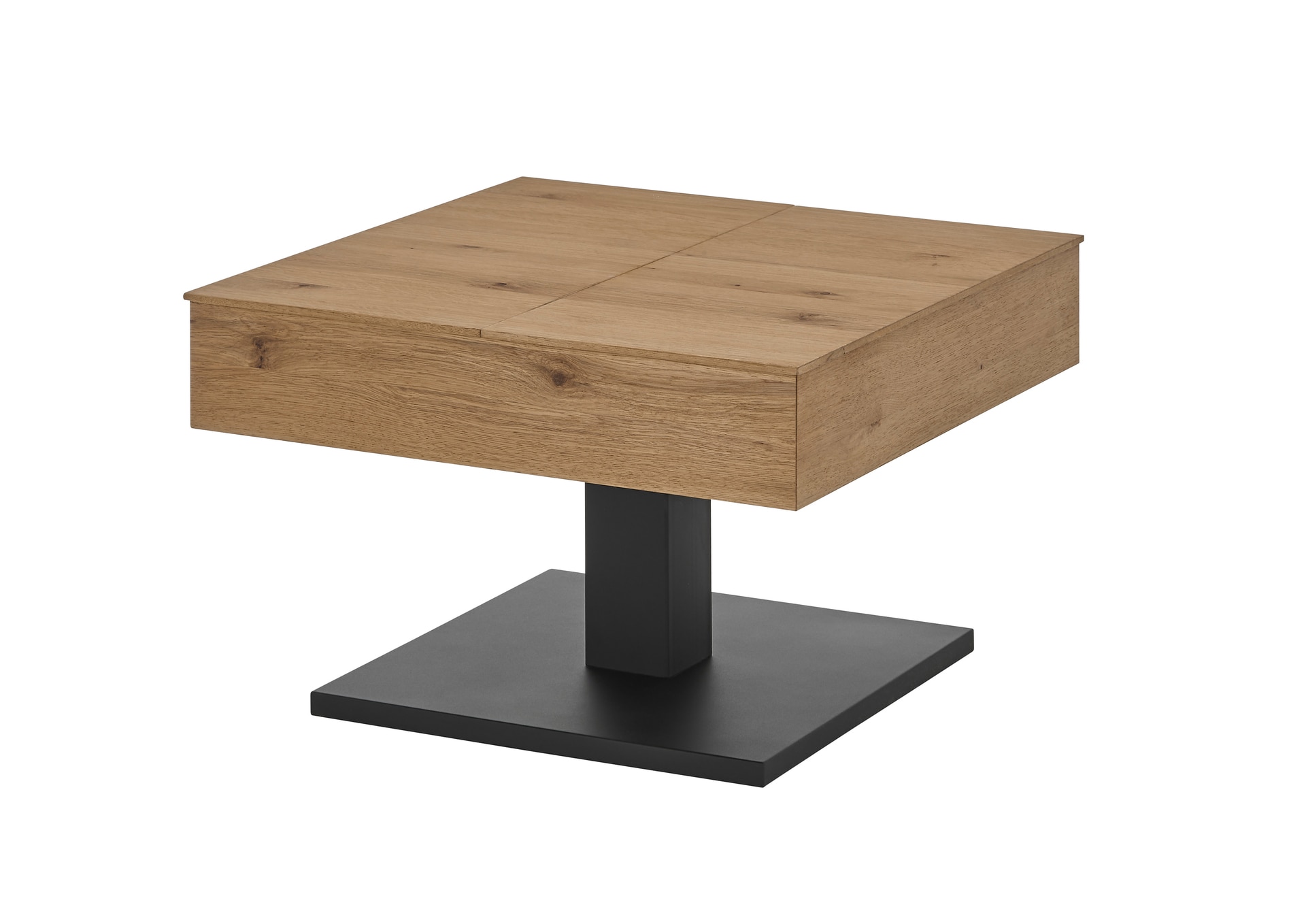 CASAVANTI Couchtisch ASHTON 79 x 79 cm Metall Eiche furniert