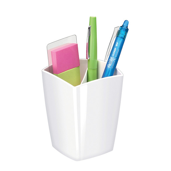 Pot à crayons 2 compartiments CEP Gloss blanc