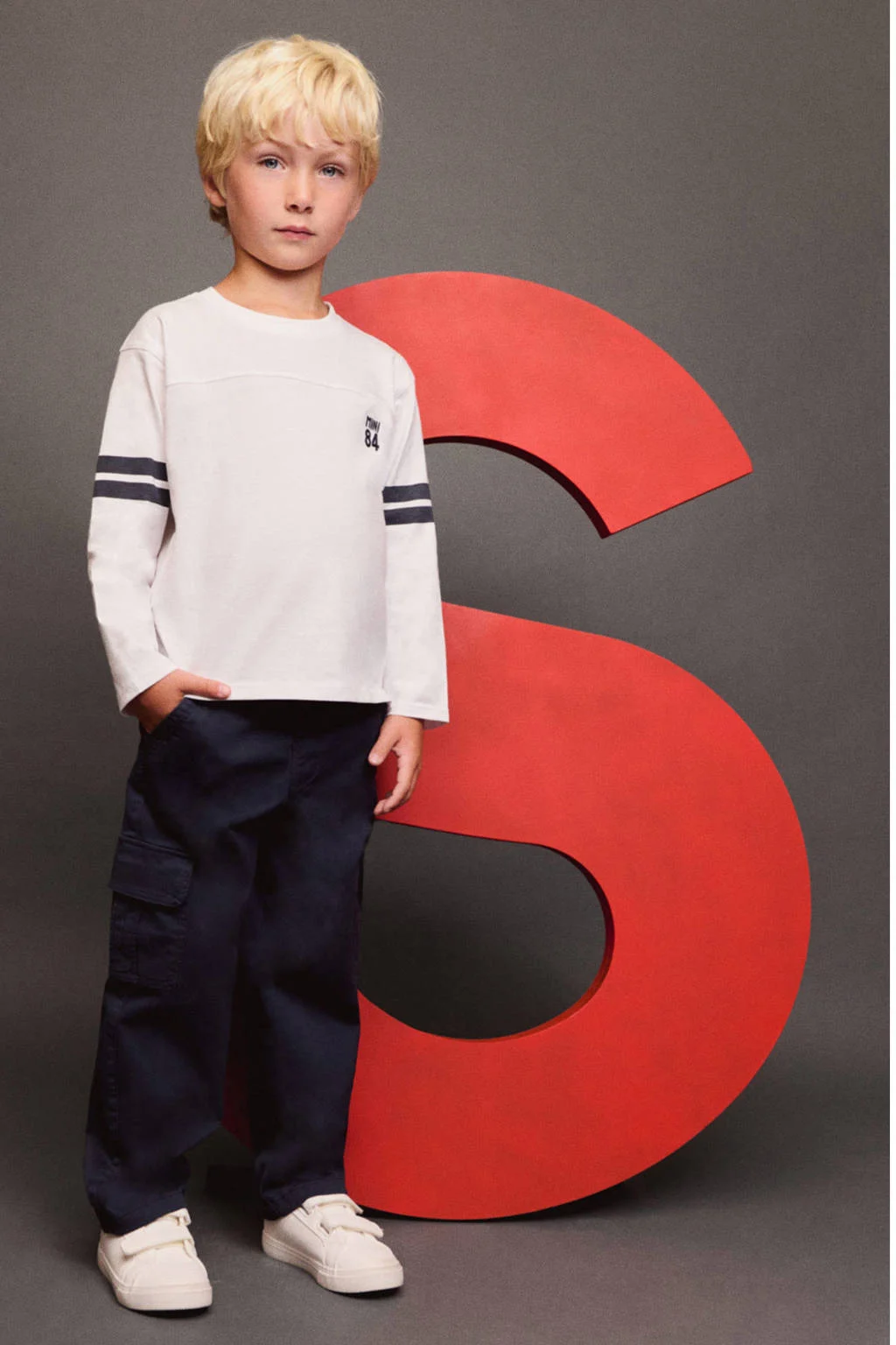Mango Kids regular cargo broek marine
