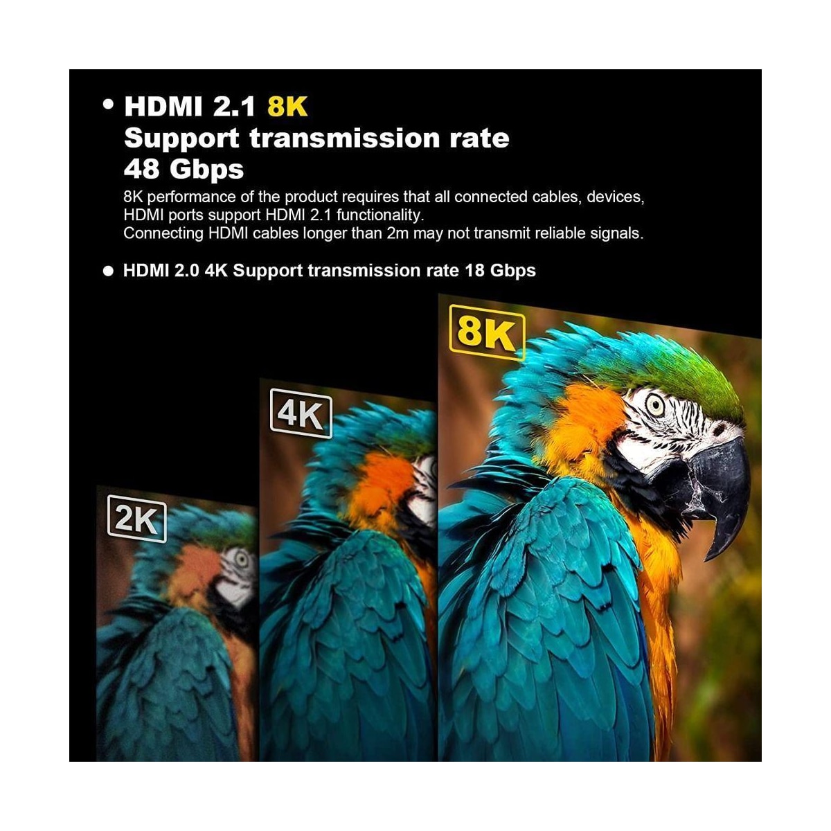 NÖRDIC vinklet HDMI 2.1-adapter 8K60Hz 4K120Hz HDR