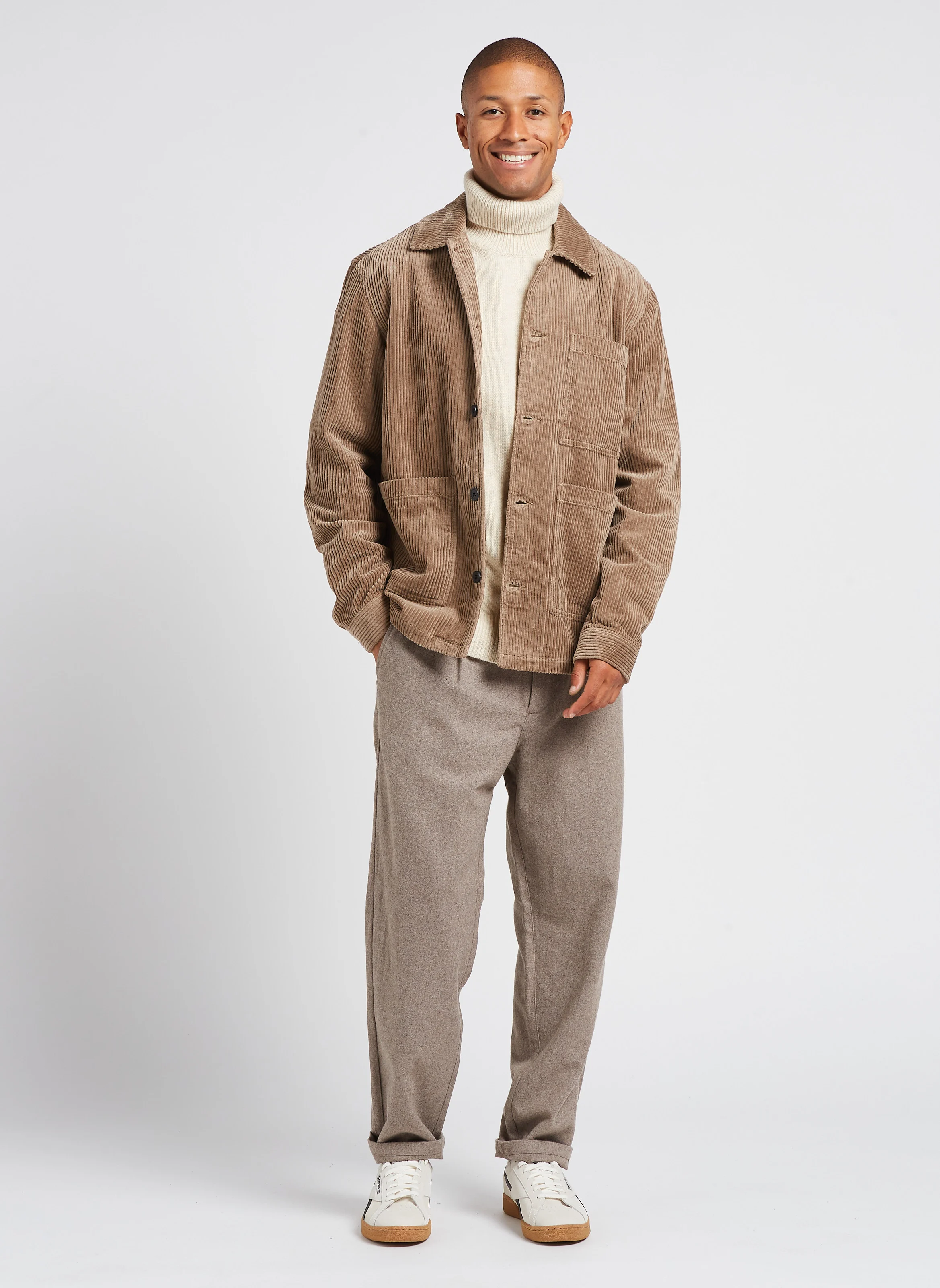 Bertilo - Pantalon chino 7/8 ème en laine mélangée | Beige