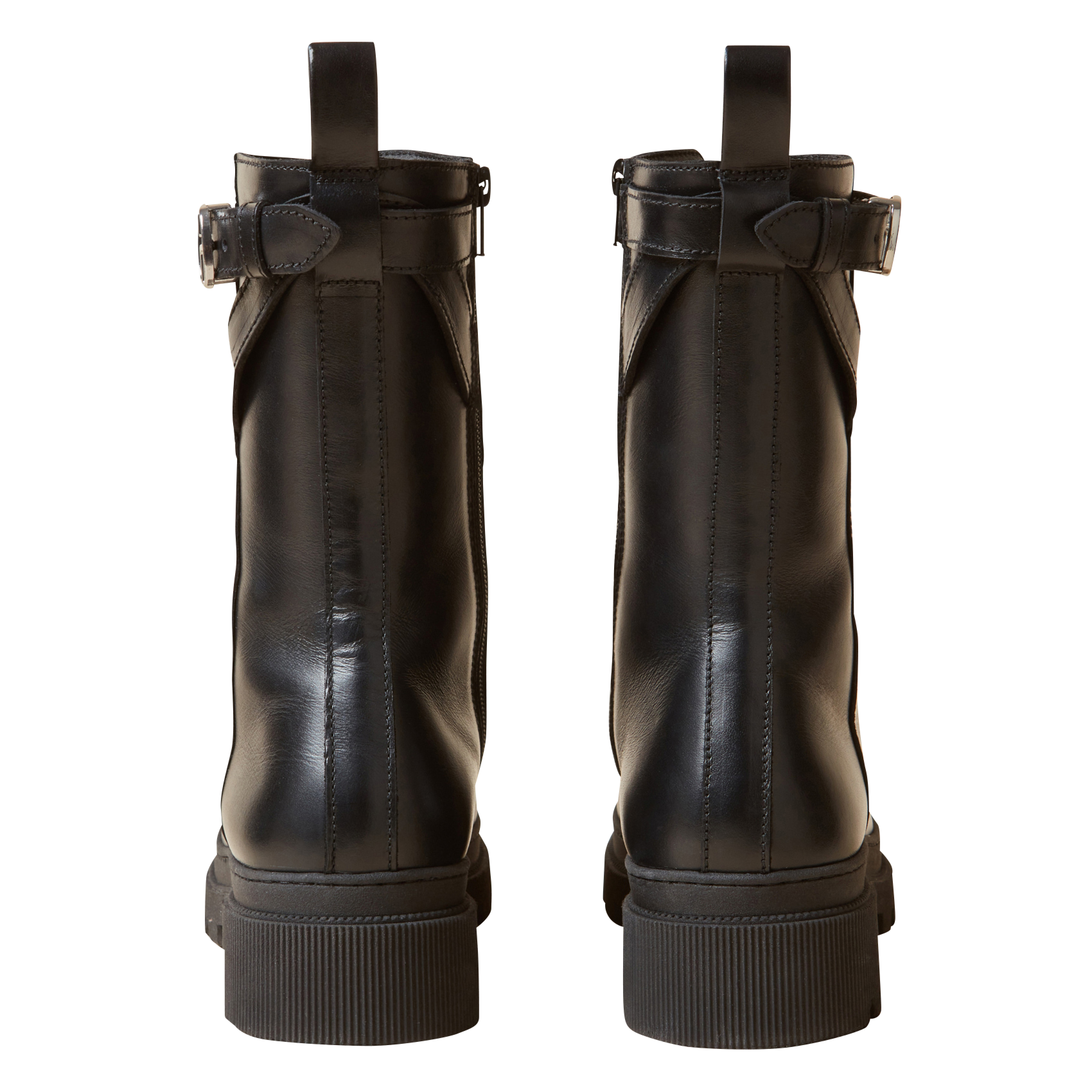 Bottines hautes rangers en cuir | Noir