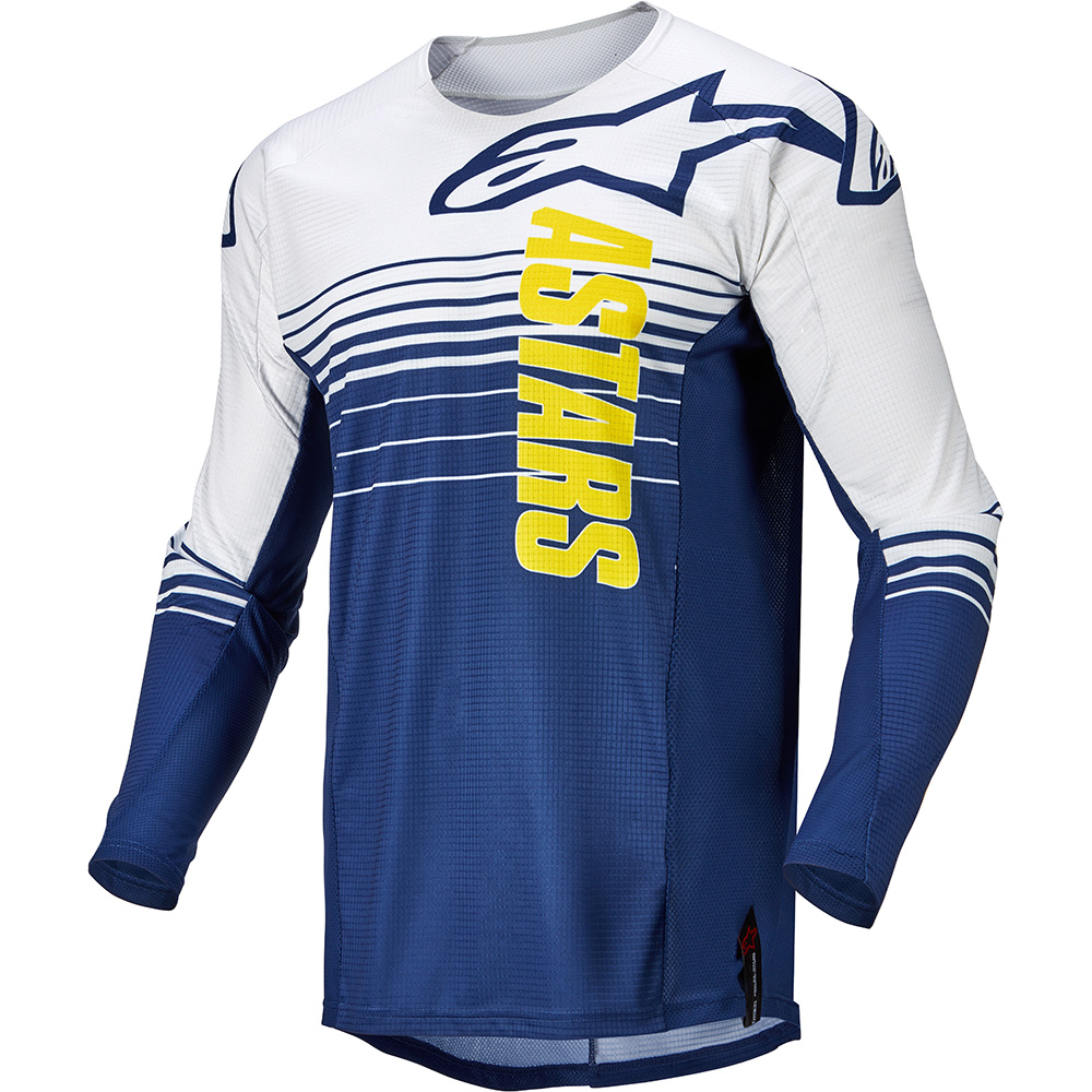 Alpinestars - Maillot Techstar Phantom Bleu foncé / Blanc / Jaune