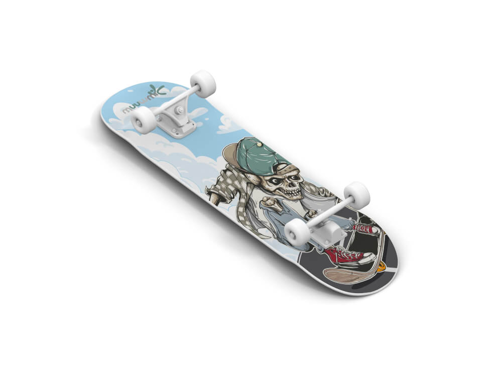 muuwmi Skateboard ABEC 5 Skull