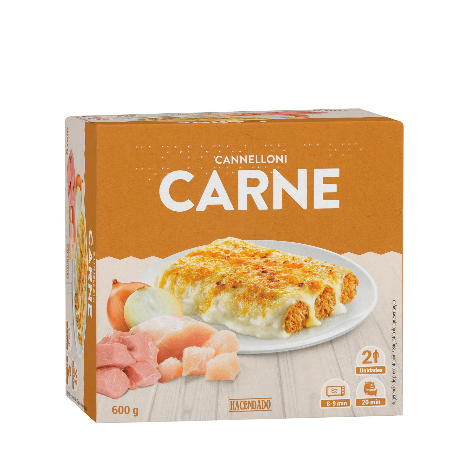 Cannellonis à la viande surgelés Hacendado