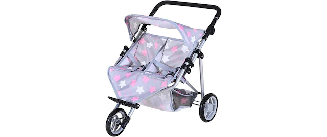 Knorrtoys® Puppen-Zwillingsbuggy »Star Grey«