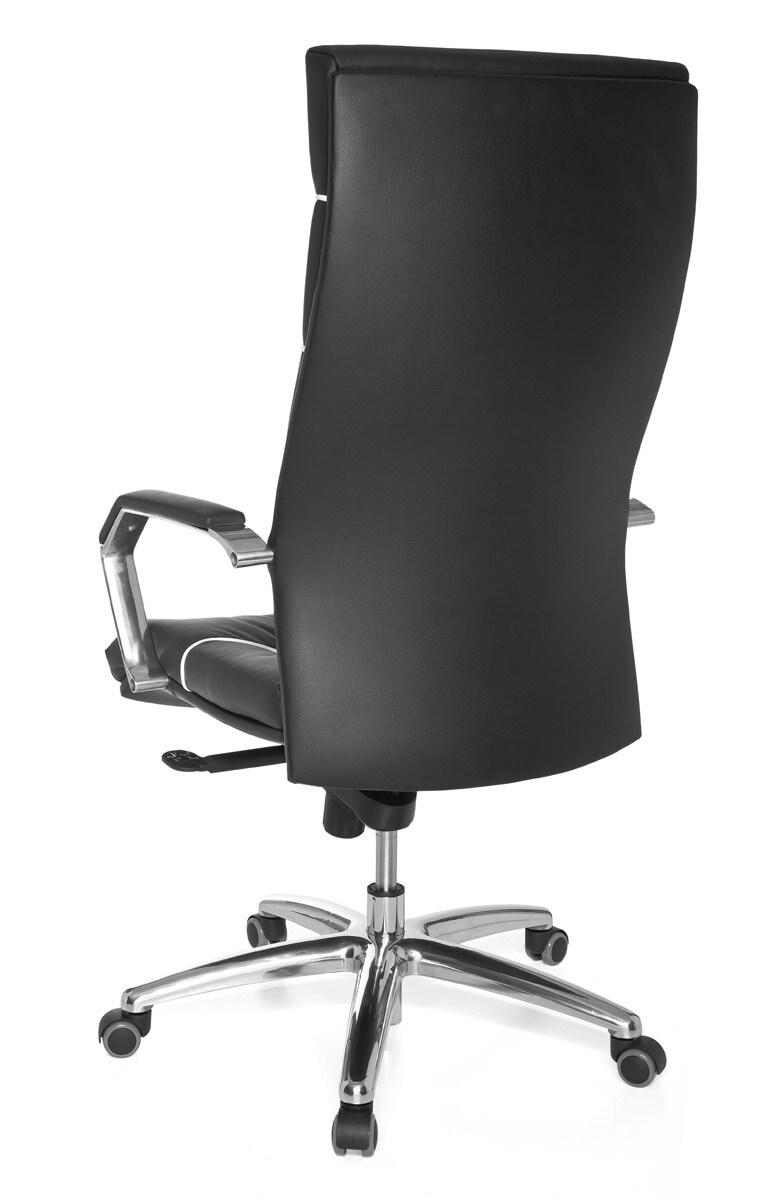 KADIMA DESIGN XXL Chefsessel Kanzas: Echtleder, Soft-Air Formpolster, verchromte Armlehnen, Aluminium-Fußkreuz, 5-Punkt Mechanik.