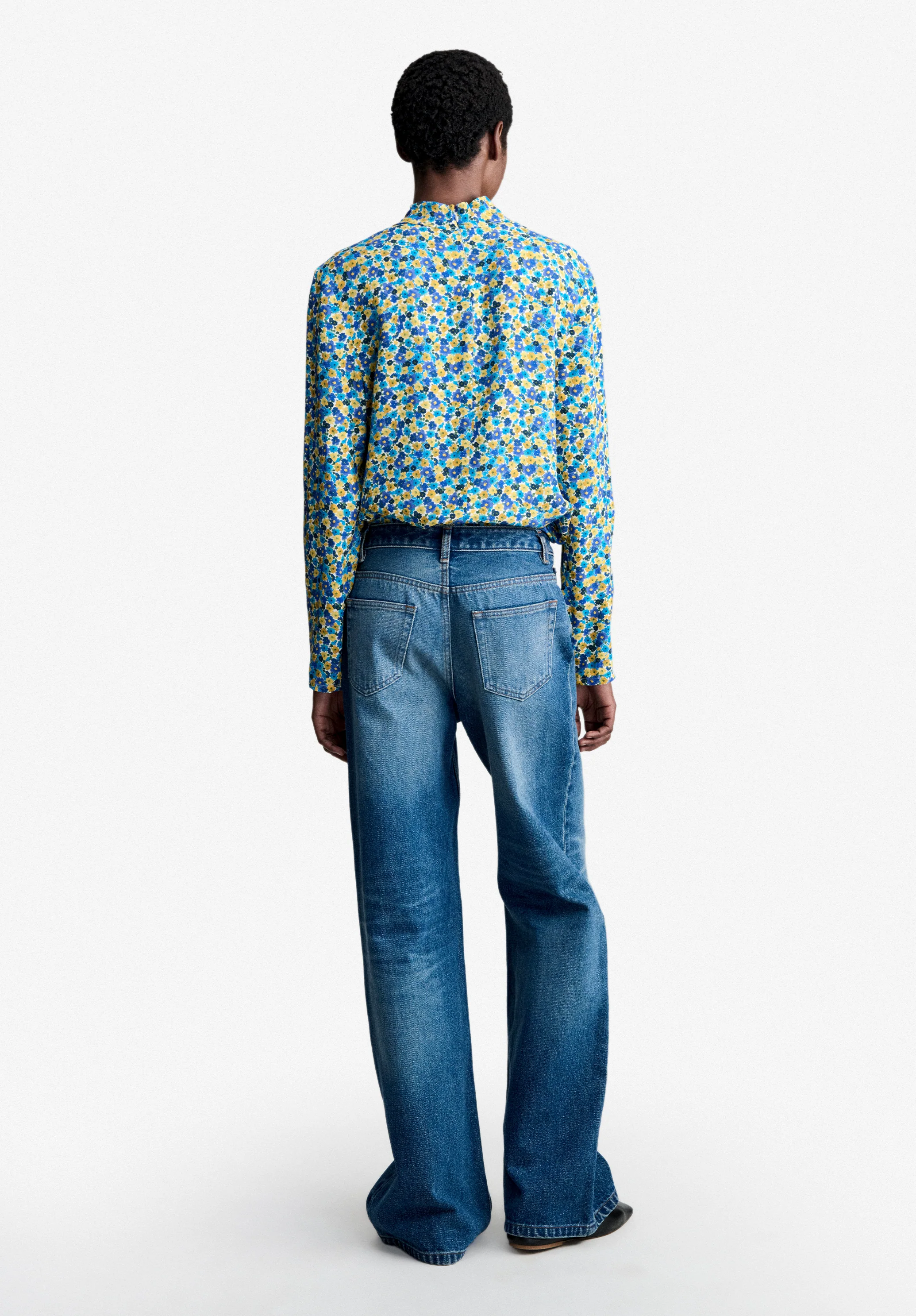 Blouse fluide à motifs fleurs multicolores - Multicolore