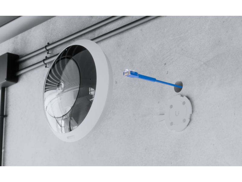 Ubiquiti Netzwerkkamera UniFi Protect AI 360 Weiss Hochauflösende Schwenk-Neige-Zoom-Kamera mit 360°-Fisheye-Objektiv und integrierten IR-LEDs für die Rundum-Überwachung rund um die Uhr