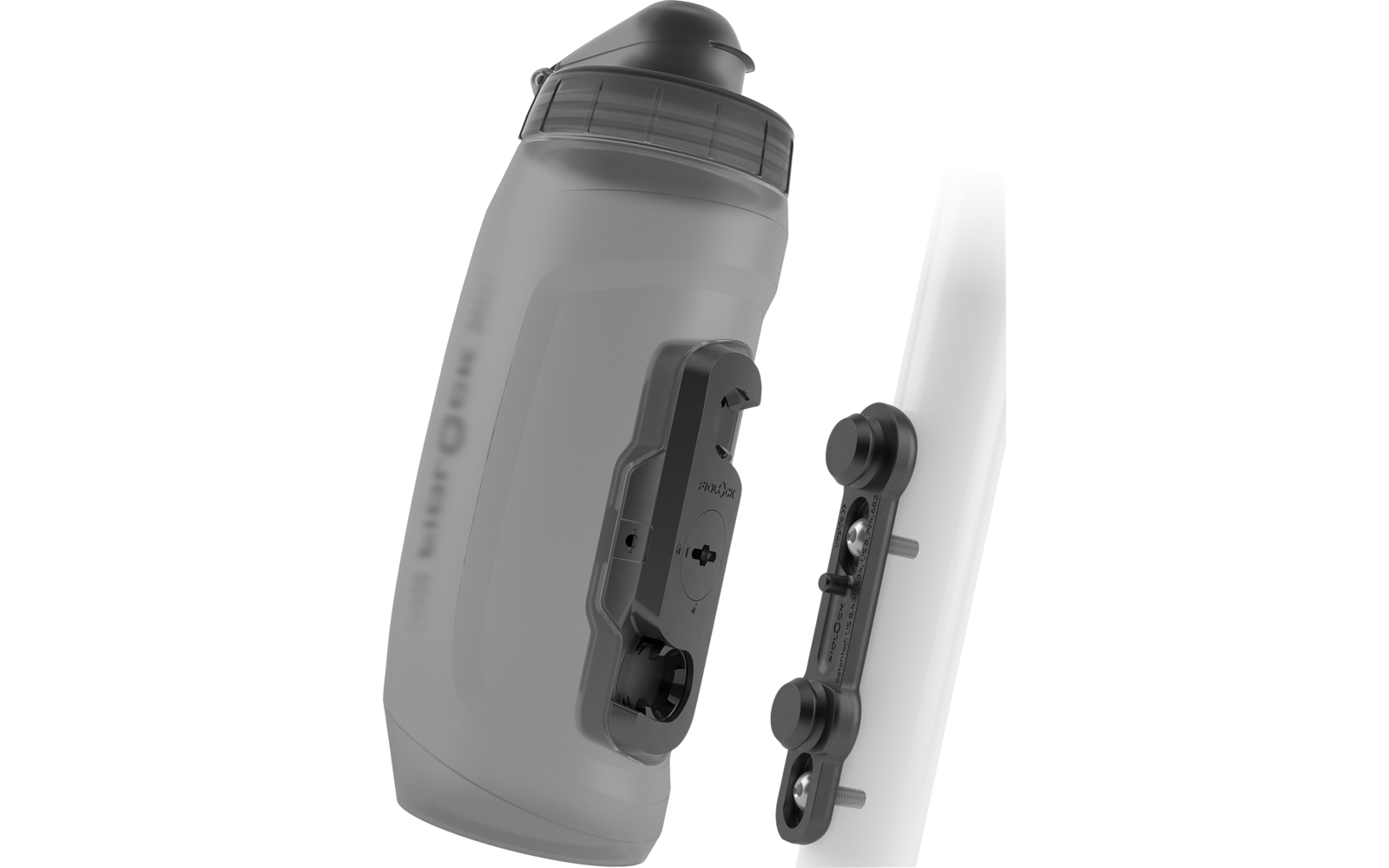 Fidlock Twist Bottle Bike Base Trinkflasche mit Haltersystem Transparent Schwarz 590 ml