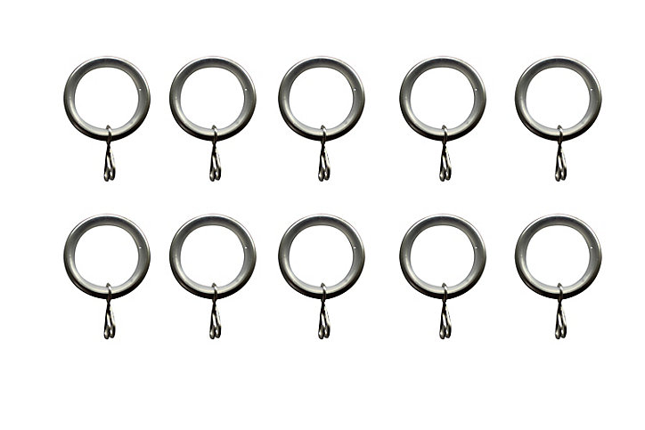 10 anneaux pour barre à rideau Athens GoodHome Ø16/19 mm gris