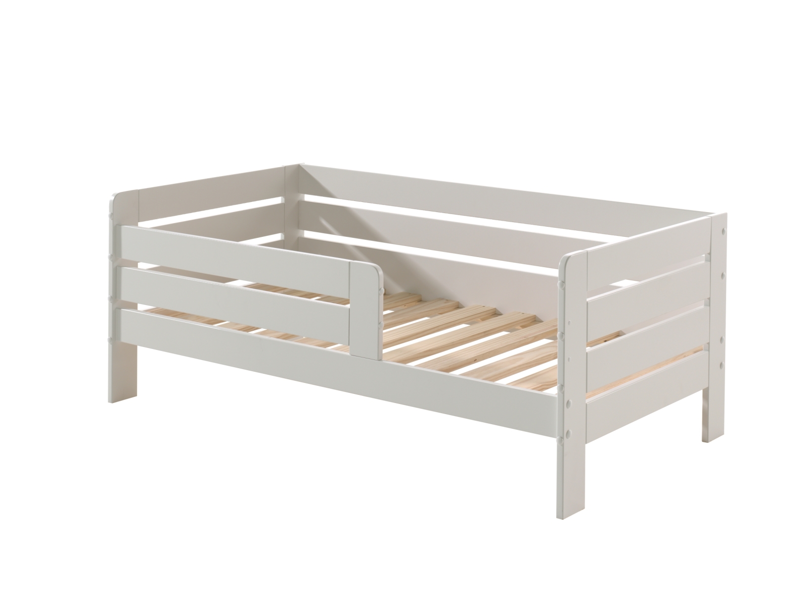 Kinderbett - weiß lackiert - Umrandung - Rolllattenrost - 70x140 cm