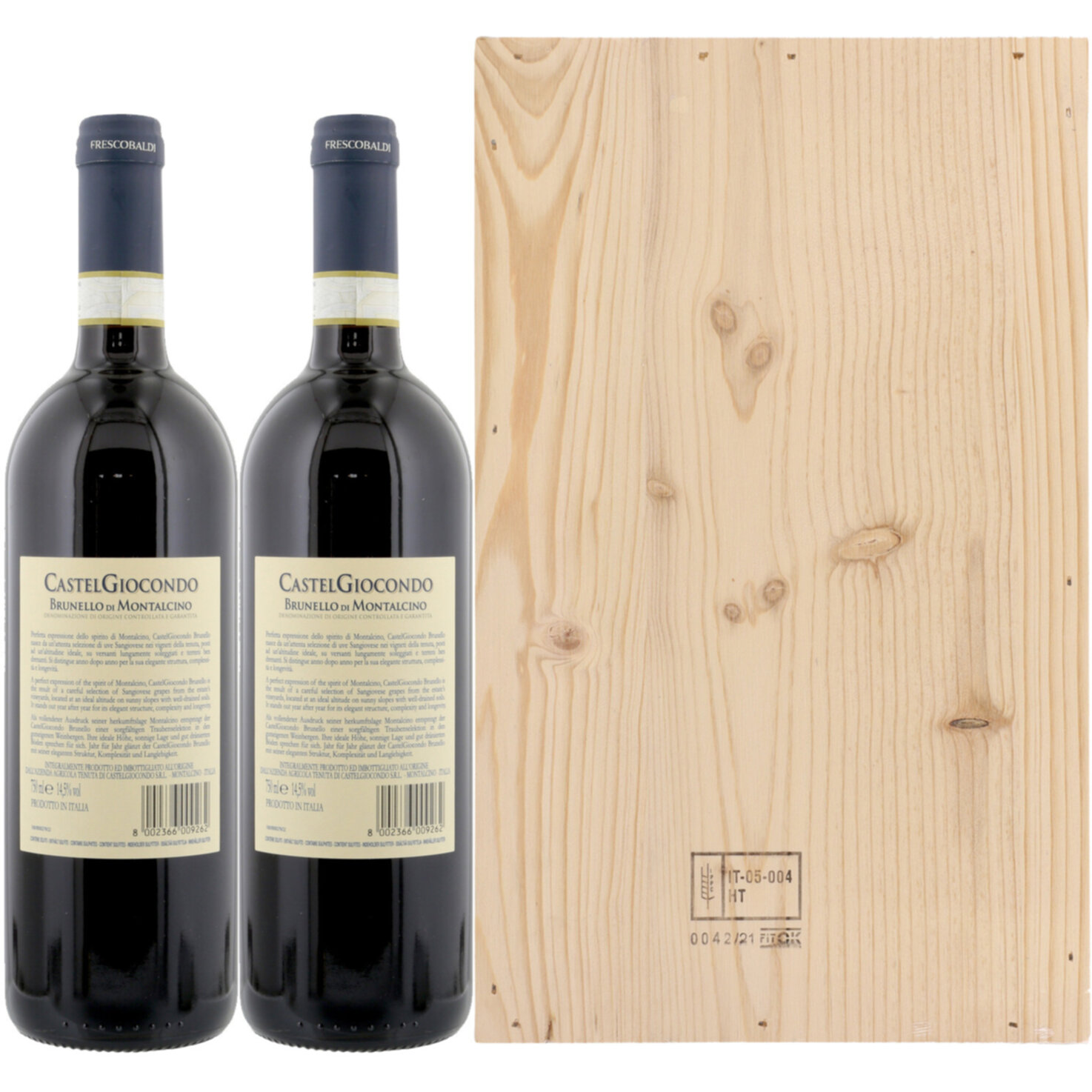 Brunello di Montalcino DOCG Castel Giocondo Marchesi de'Frescobaldi Geschenkbox 2x75cl 2x 150cl -2x 150cl