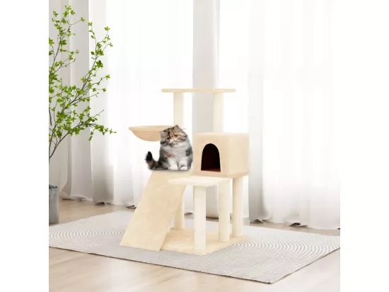 Arbre à chat avec griffoirs en sisal Crème 82 cm