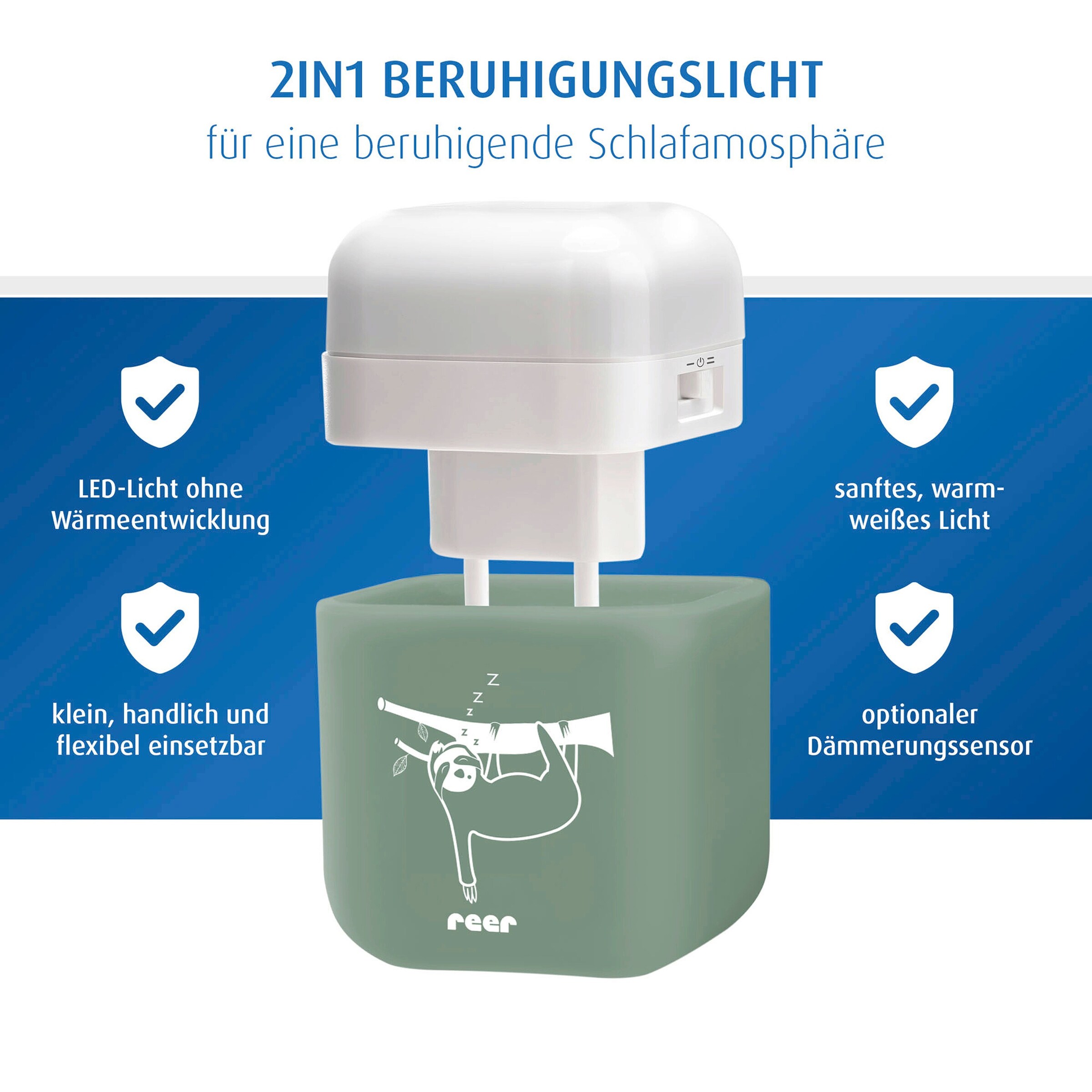 reer LED-Nachtlicht 2in1 SleepLight Eukalyptus