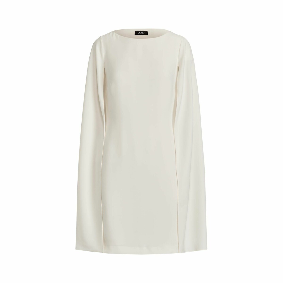 LAUREN RALPH LAUREN<br>Vestido curto de coquetel com decote canoa e capa PETRA.