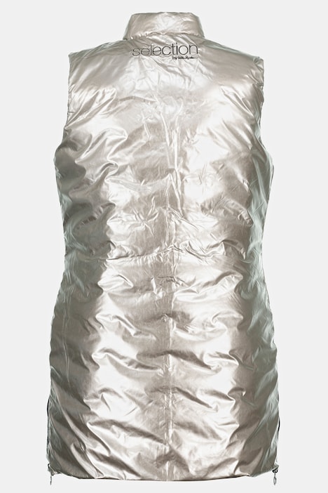 Wende-Weste, uni/Metallic, Stehkragen, ärmellos