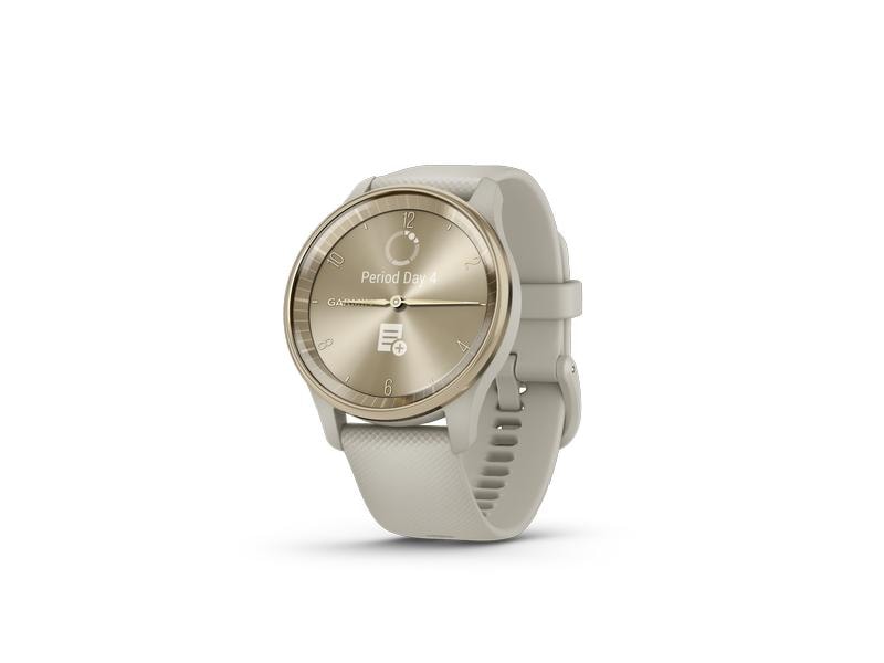 GARMIN Sportuhr Vivomove Trend Weiss/Olivgrün Hybrid-Smartwatch