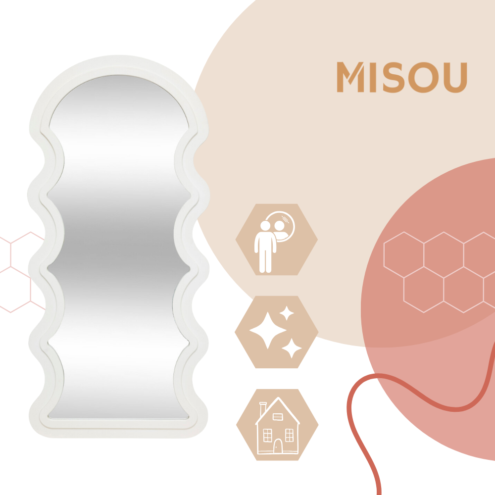 MISOU Wandspiegel Organische Vorm Evi - Wit