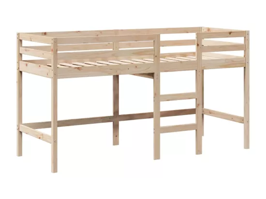 Lit superposé et échelle et toit 90x200 cm bois de pin massif
