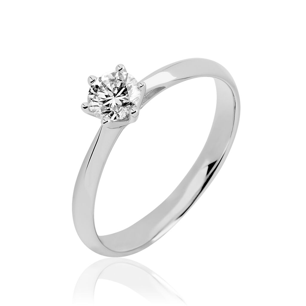 Bague Solitaire Veronika Or Blanc Diamant