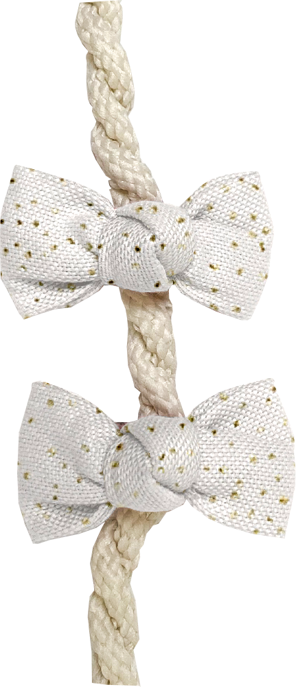 Barrettes Clic-Clac Petits Noeuds Blanc Pailleté