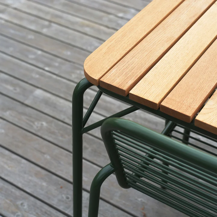 Normann Copenhagen - Vig Outdoor Tisch, 90 x 80 cm, Robinie natur / schwarz
