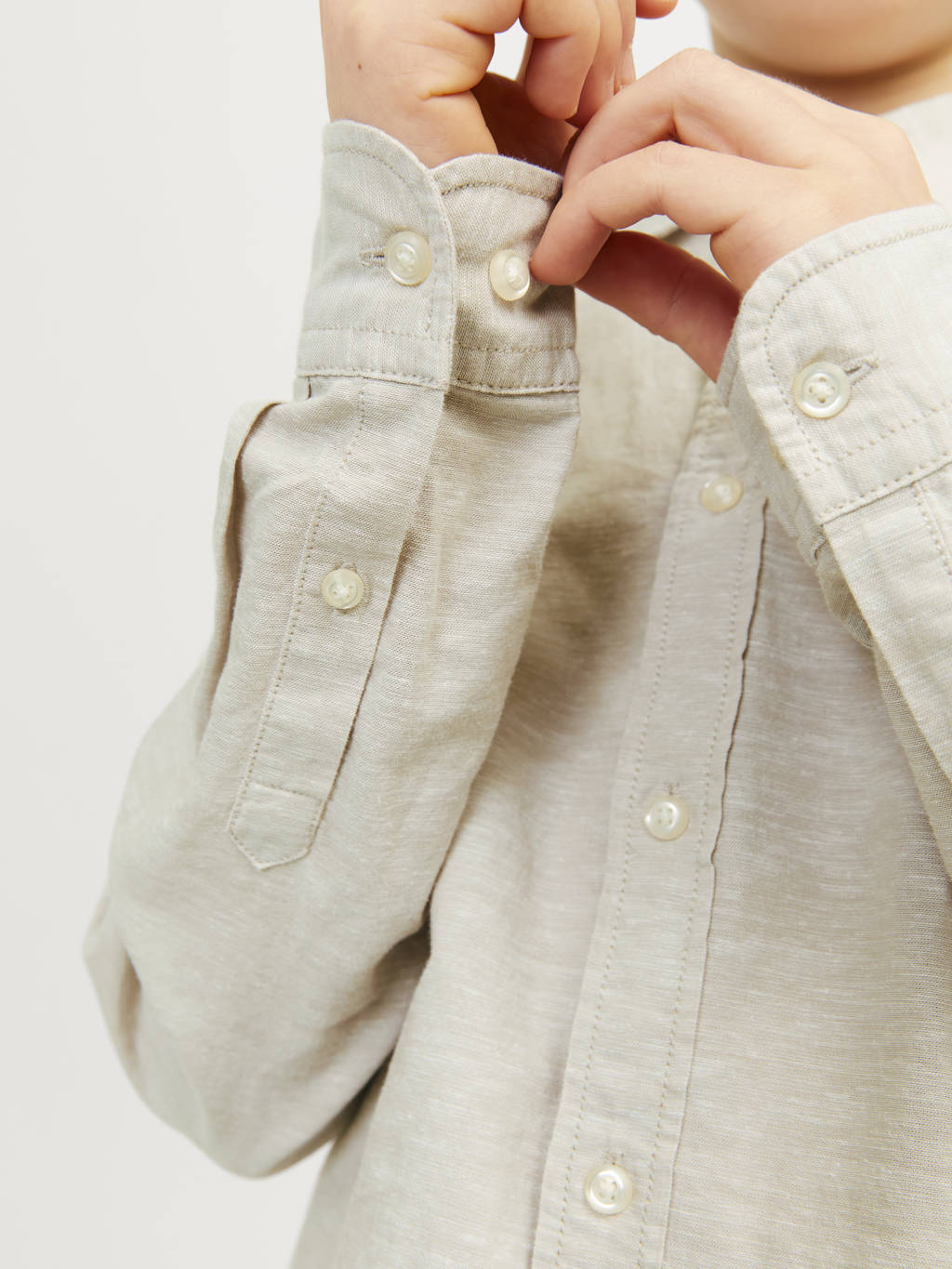JACK & JONES overhemd JJELINEN BLEND beige