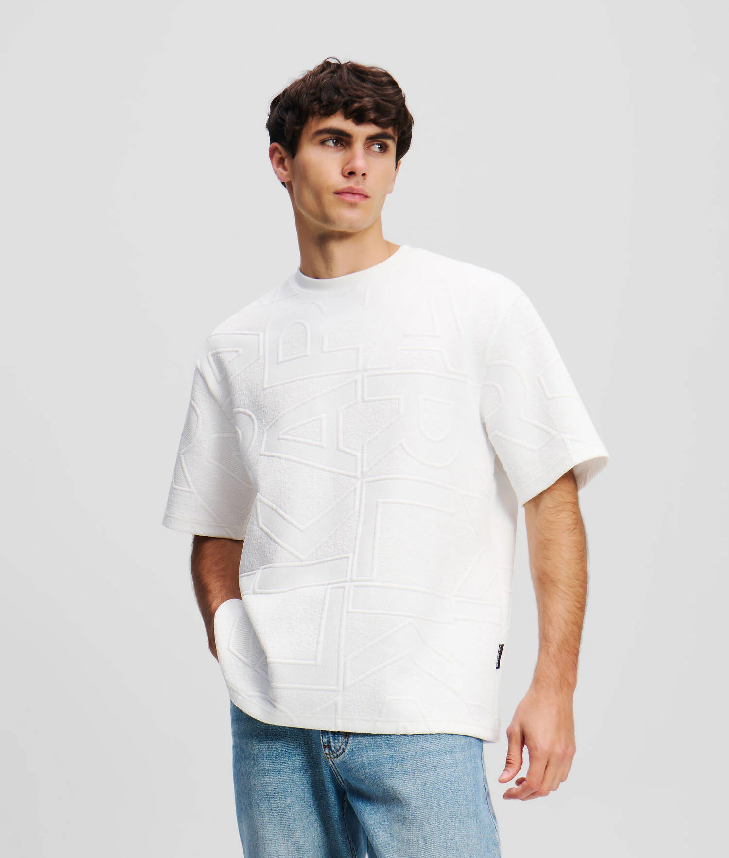T-SHIRT AVEC LOGO KARL - Crème Cannoli