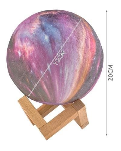 Månelampe ved nattbord 15cm, 16 farger