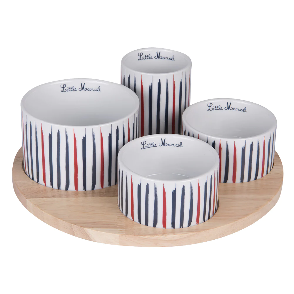 Service à apéritif tournant Little Marcel 4 pièces 25 cm Little marcel