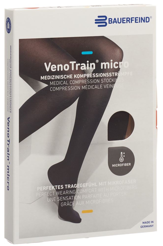 Bauerfeind VenoTrain Micro KKL2 AD S normal/short geschlossene Fussspitze schwarz 1 Paar