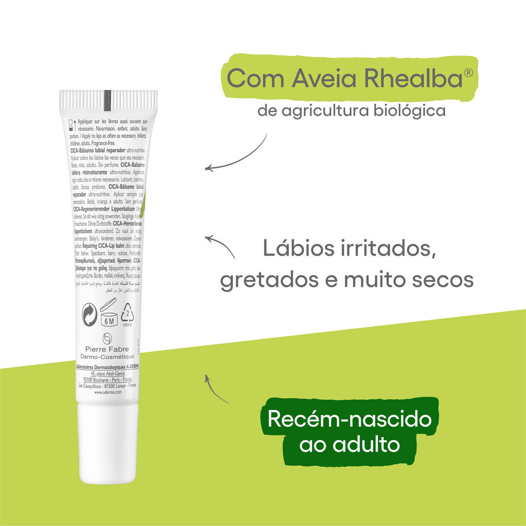 Dermalibour+ - Bálsamo Lábios Reparador CICA - 15ml