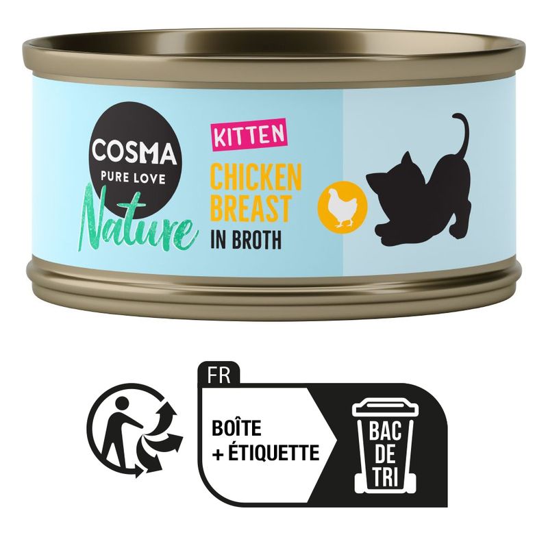 Lot Cosma Nature Kitten 24 x 70 g pour chaton