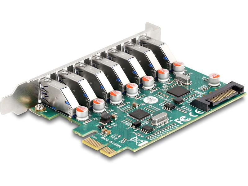 Delock PCI-Express-Karte zu 7x USB A 3.0 PCI Express x1 Karte zu 7 x extern USB 5 Gbps Typ-A Buchse