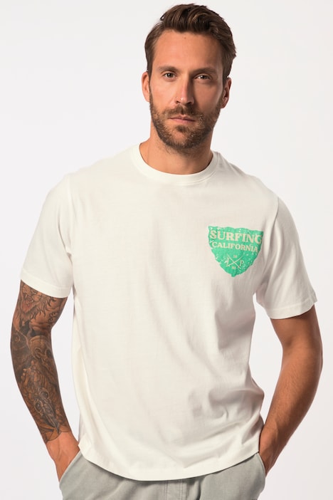 T-Shirt, Halbarm, Brust-Print, Rundhals, bis 8 XL