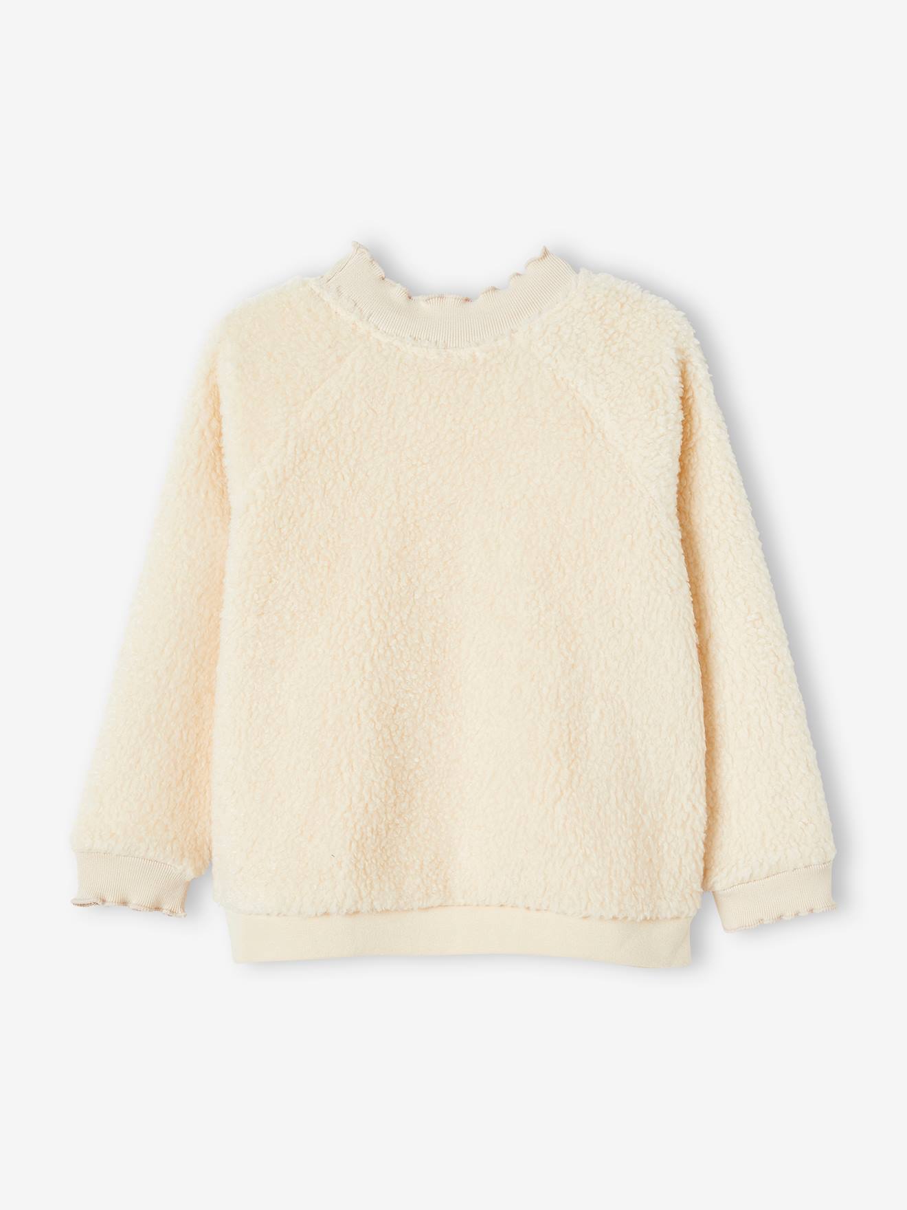 Moletom Sherpa com detalhes sofisticados, estampa Candy Girl