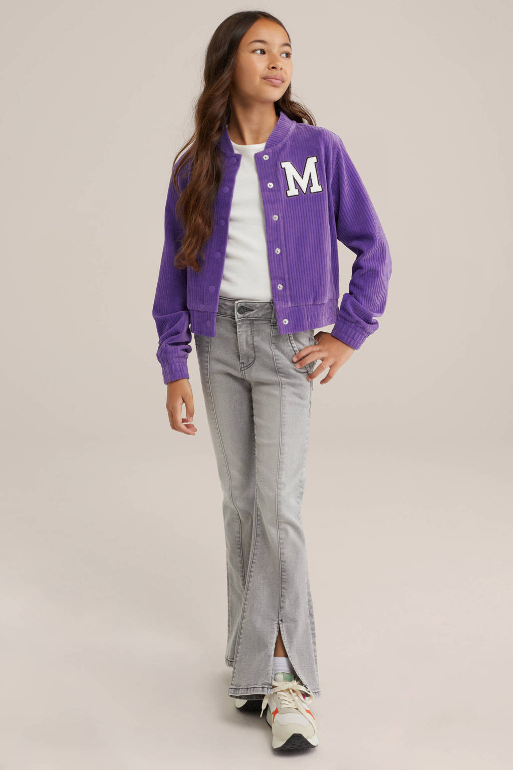 WE Fashion baseball jacket paars