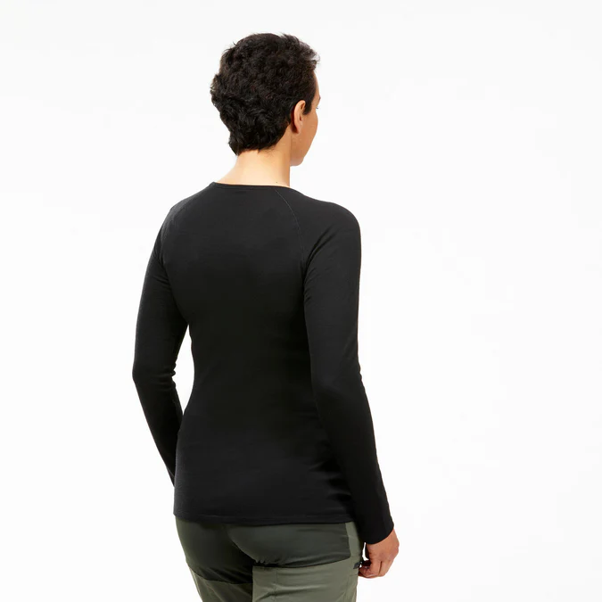 Decathlon Forclaz - Camisa feminina de manga comprida Forclaz MT500 em 100% lã merino