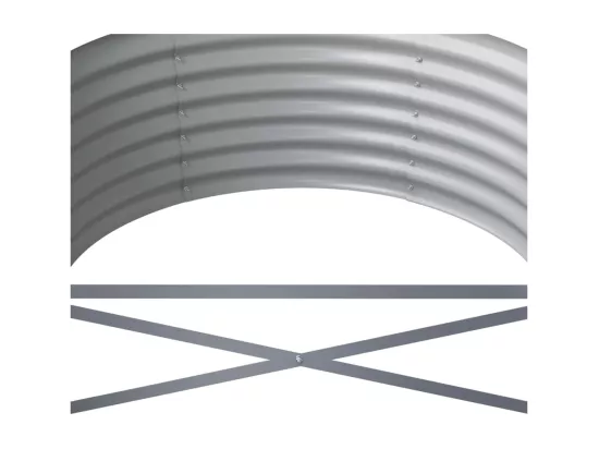Jardinière bac lit surélevé argenté 224 x 80 x 36 cm 02_0039715