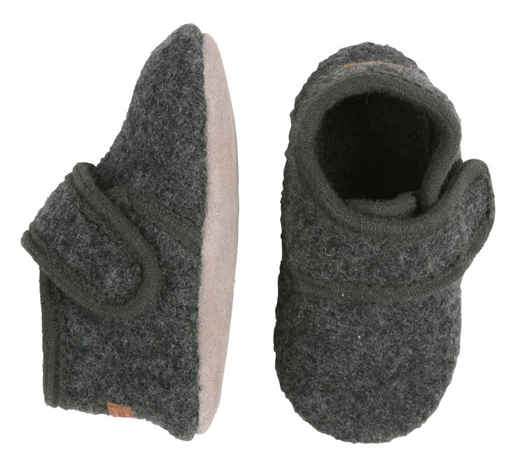 Melton Wool Shoe - Velcro Grå