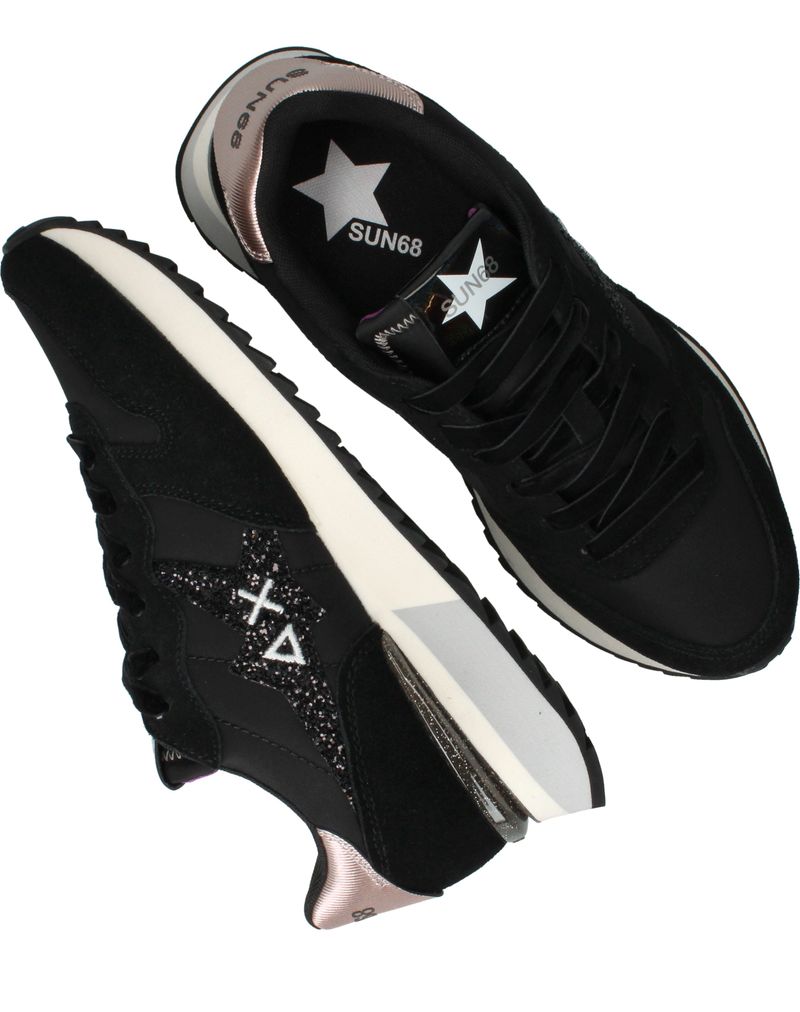 SUN68 Stargirl glitter logo Sneakers Zwart Dames