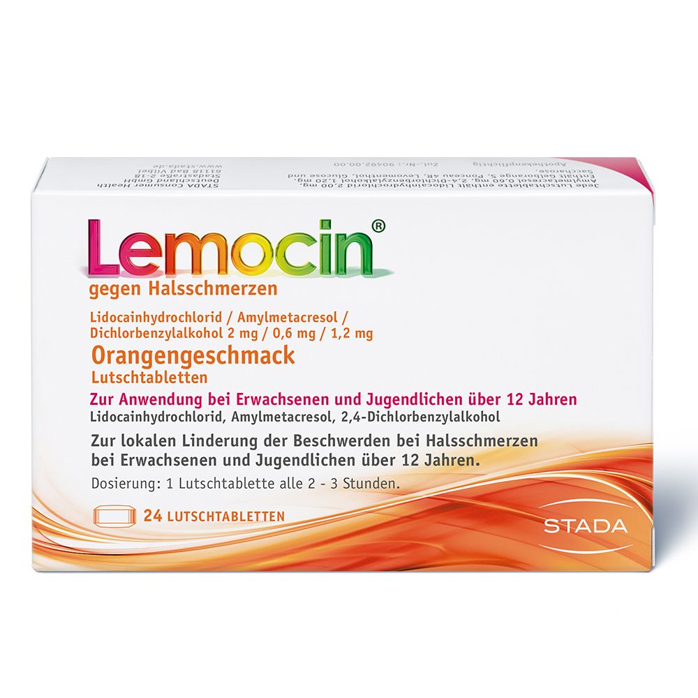 Lemocin gegen Halsschmerzen Orangengeschmack