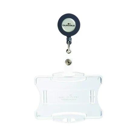 Durable Namensschild mit Ausweiskartenhalter für Betriebs-/Sicherheitsausweis, transparent, 10 Stück
