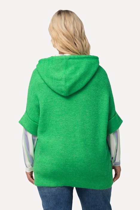 Pullover, Kapuze, Oversized, Halbarm, Fancystrick