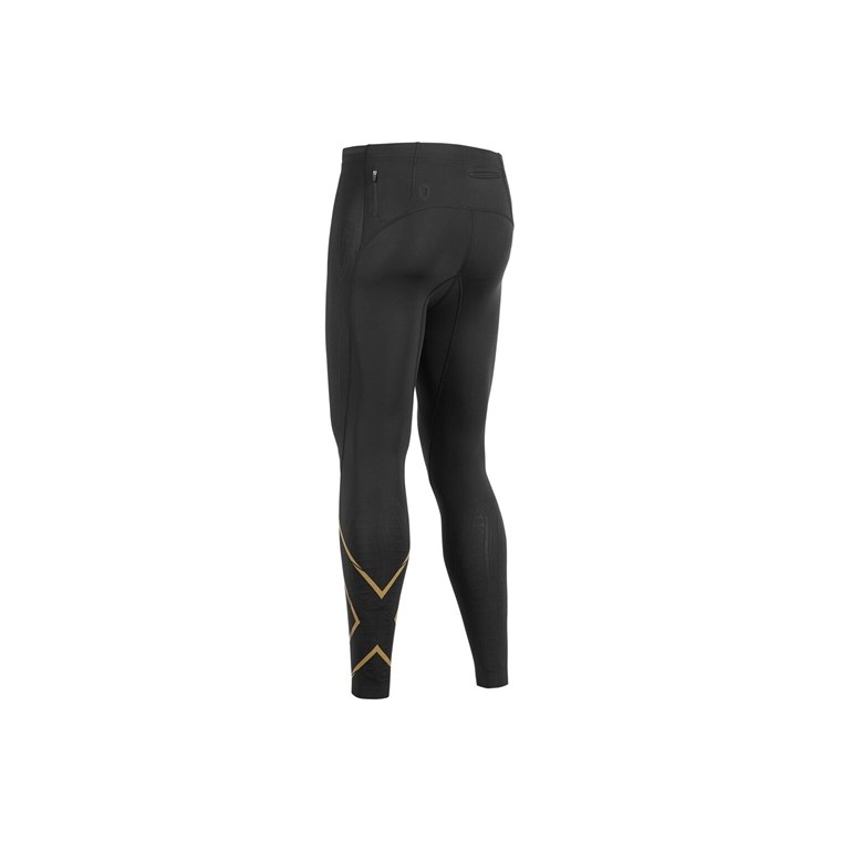 2XU Light Speed Compression Tights Men Black/Gold Reflective