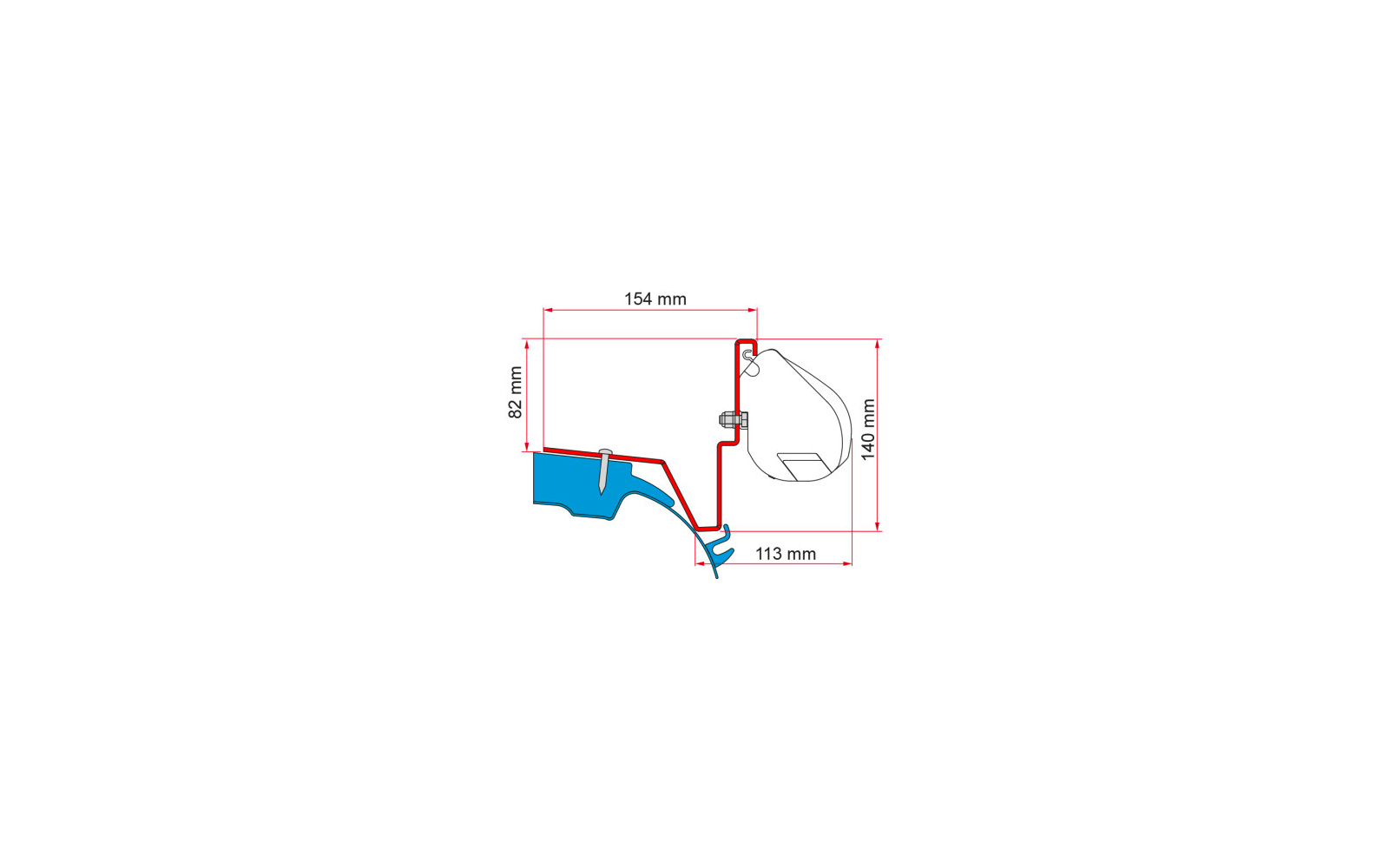 Fiamma Mercedes Vito / Jules Verne Markisenadapter für Fiamma F35